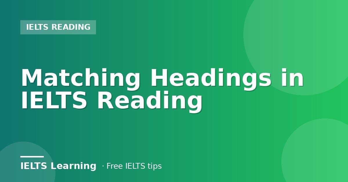 Matching Headings in IELTS Reading